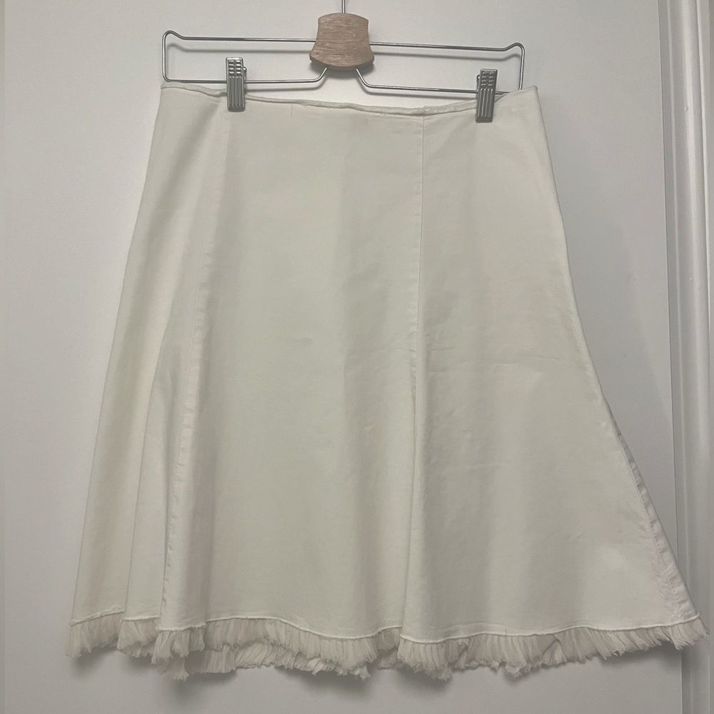 White Fringe Prada Skirt